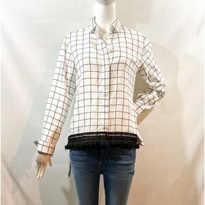 Guglieimotti Women’s Block Tassel Blouse Made in Italy Size 44/Med